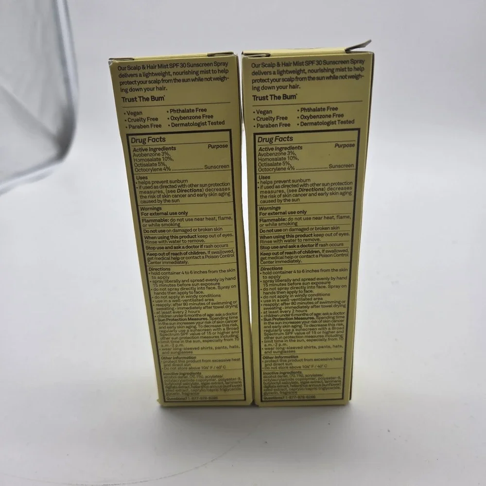 Sun Bum SPF 30 Scalp Hair Mist 2oz Sunscreen Spray 2 Pack Treatment Exp 10/2024